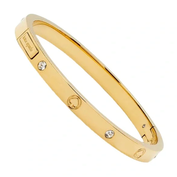 KATE SPADE • Infinite Spade Gold Hinge Bangle Bracelet - Picture 5 of 5